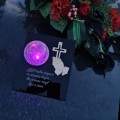 Znicz solarny STATUETKA NA CMENTARZ KOLOROWY LED lampka na grób DUŻY