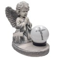 ZNICZ gipsowa figurka NAGROBNA LAMPA SOLARNA LED statuetka na grób