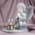 ZNICZ gipsowa figurka NAGROBNA LAMPA SOLARNA LED statuetka na grób