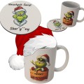 Zestaw Kubek i Podkładka pod kubek GRINCH zestaw świąteczny na stół białe