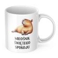 KUBEK SUBLIMACJA 330ML ŚMIESZNY NADRUK CAPYBARA NA PREZENT ŚWIĄTECZNY