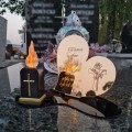 Znicz LED STATUETKA Złota NA CMENTARZ GRÓB DUŻA wieczna lampka nagrobna