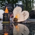Znicz LED STATUETKA Złota NA CMENTARZ GRÓB DUŻA wieczna lampka nagrobna