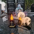 Znicz LED STATUETKA Złota NA CMENTARZ GRÓB DUŻA wieczna lampka nagrobna