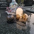Znicz LED STATUETKA Złota NA CMENTARZ GRÓB DUŻA wieczna lampka nagrobna