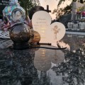 Znicz LED STATUETKA Złota NA CMENTARZ GRÓB DUŻA wieczna lampka nagrobna