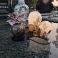 Znicz LED STATUETKA Złota NA CMENTARZ GRÓB DUŻA wieczna lampka nagrobna