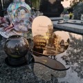 Znicz LED STATUETKA Złota NA CMENTARZ GRÓB DUŻA wieczna lampka nagrobna
