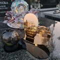 Znicz LED STATUETKA Złota NA CMENTARZ GRÓB DUŻA wieczna lampka nagrobna