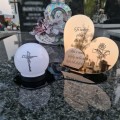 Znicz LED STATUETKA Złota NA CMENTARZ GRÓB DUŻA wieczna lampka nagrobna
