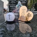 Znicz LED STATUETKA Złota NA CMENTARZ GRÓB DUŻA wieczna lampka nagrobna