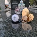 Znicz LED STATUETKA Złota NA CMENTARZ GRÓB DUŻA wieczna lampka nagrobna
