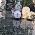 Znicz LED STATUETKA Złota NA CMENTARZ GRÓB DUŻA wieczna lampka nagrobna