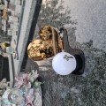 Znicz LED STATUETKA Złota NA CMENTARZ GRÓB DUŻA wieczna lampka nagrobna