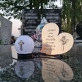 Znicz LED STATUETKA Złota NA CMENTARZ GRÓB DUŻA wieczna lampka nagrobna