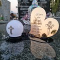 Znicz LED STATUETKA Złota NA CMENTARZ GRÓB DUŻA wieczna lampka nagrobna
