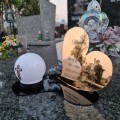 Znicz LED STATUETKA Złota NA CMENTARZ GRÓB DUŻA wieczna lampka nagrobna