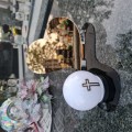 Znicz LED STATUETKA Złota NA CMENTARZ GRÓB DUŻA wieczna lampka nagrobna