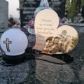 Znicz LED STATUETKA Złota NA CMENTARZ GRÓB DUŻA wieczna lampka nagrobna