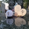 Znicz LED STATUETKA Złota NA CMENTARZ GRÓB DUŻA wieczna lampka nagrobna