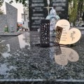 Znicz LED STATUETKA Złota NA CMENTARZ GRÓB DUŻA wieczna lampka nagrobna