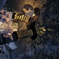 Znicz LED STATUETKA Złota NA CMENTARZ GRÓB DUŻA wieczna lampka nagrobna