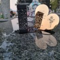 Znicz LED STATUETKA Złota NA CMENTARZ GRÓB DUŻA wieczna lampka nagrobna