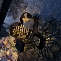 Znicz LED STATUETKA Złota NA CMENTARZ GRÓB DUŻA wieczna lampka nagrobna