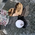 Znicz LED STATUETKA Złota NA CMENTARZ GRÓB DUŻA wieczna lampka nagrobna