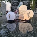 Znicz LED STATUETKA Złota NA CMENTARZ GRÓB DUŻA wieczna lampka nagrobna
