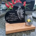 SOLARNY ZNICZ LED STATUETKA NA CMENTARZ GRÓB DUŻA DĄB