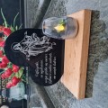 SOLARNY ZNICZ LED STATUETKA NA CMENTARZ GRÓB DUŻA DĄB