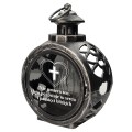 ZNICZ NA GRÓB LED ŻYWY PŁOMIEŃ  LATARENKA OKRĄGŁA KRZYŻ GRAWER
