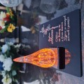 ZNICZ DLA MAMY podstawka na cmentarz grób PŁOMIEŃ LED wieczny lampion
