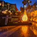 DEKORACJA na grób ZNICZ podstawka na cmentarz LAMPKA LED wieczna latarenka