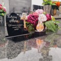 DEKORACJA na grób ZNICZ podstawka na cmentarz LAMPKA LED wieczna latarenka