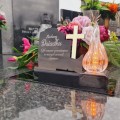 DEKORACJA na grób ZNICZ podstawka na cmentarz LAMPKA LED wieczna latarenka