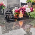 DEKORACJA na grób ZNICZ podstawka na cmentarz LAMPKA LED wieczna latarenka