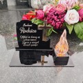 DEKORACJA na grób ZNICZ podstawka na cmentarz LAMPKA LED wieczna latarenka