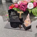 DEKORACJA na grób ZNICZ podstawka na cmentarz LAMPKA LED wieczna latarenka