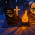 DEKORACJA na grób ZNICZ podstawka na cmentarz LAMPKA LED wieczna latarenka