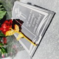 Podstawka na cmentarz GRAWEROWANY ZNICZ dekoracja na grób WIECZNA RÓŻA