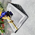 Podstawka na cmentarz GRAWEROWANY ZNICZ dekoracja na grób WIECZNA RÓŻA