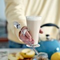 ŁYŻECZKA ŁYŻECZKI DO KAWY LATTE Lodów Deserów Deserowe Długie Srebrne 6szt
