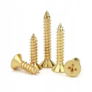 230 SZT WKRĘTY DO DREWNA 2x7 mm ZŁOTE MINI WKRĘTY OCYNK