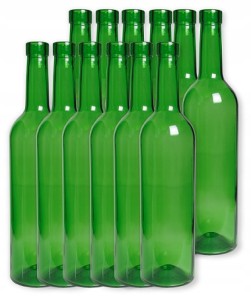 12 x BUTELKA NA WINO ZIELONA 0,75 LITRA DO WINA