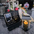 ZNICZ LED Statuetka Ze Zdjęciem Cmentarz GRÓB dla Mamy Taty Babci Dziadka