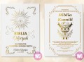 Pamiątka Komunia Chrzest BIBLIA PISMO ŚW nadruk z imieniem OD CHRZESTNEJ