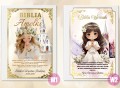 Pamiątka Komunia Chrzest BIBLIA PISMO ŚW nadruk z imieniem OD CHRZESTNEJ