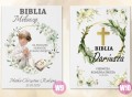 Pamiątka Komunia Chrzest BIBLIA PISMO ŚW nadruk z imieniem OD CHRZESTNEJ